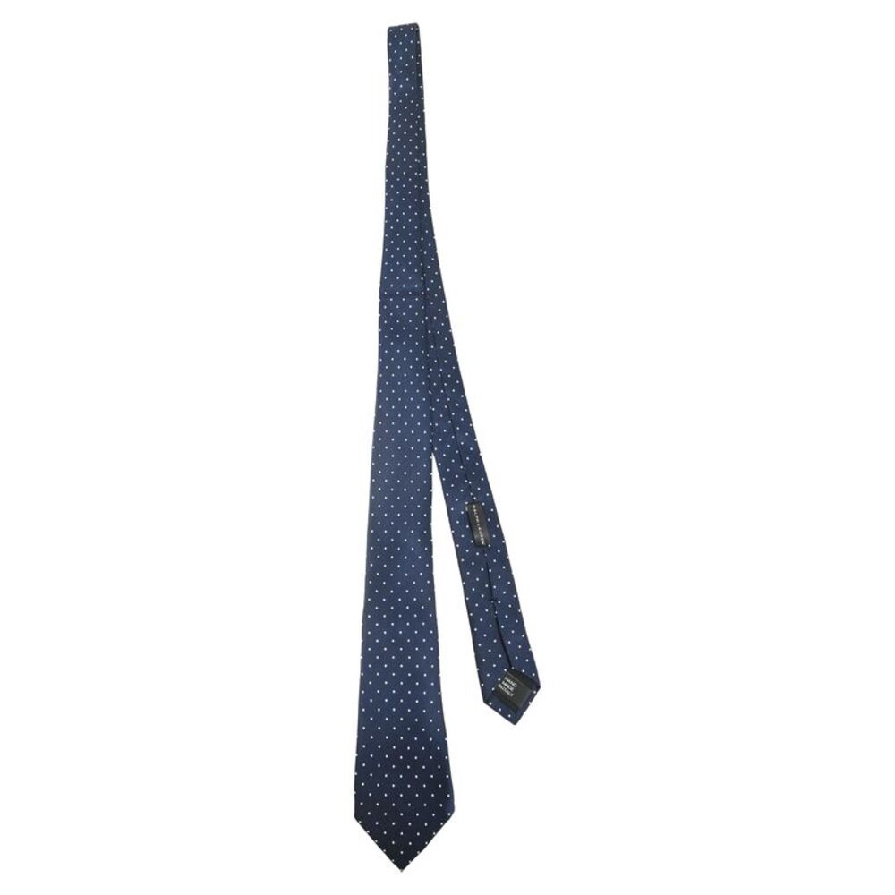 Ralph Lauren Polka Dot Tie in Navy Blue Silk